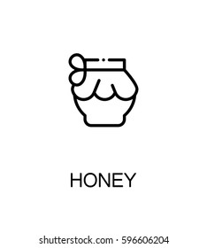 Honey flat icon. Single high quality outline symbol of breakfast for web design or mobile app. Thin line signs of for design logo, visit card, etc. Outline pictogram of honey