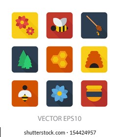 Honey flat icons vector