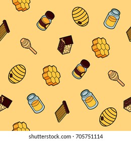 Honey flat outline isometric pattern