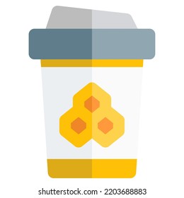 Honey flavored drink served in disposable glass