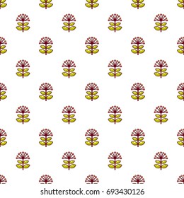 Honey flower pattern in cartoon style. Seamless pattern vector illustration