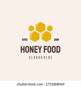 Honey food logo hipster retro vintage vector template