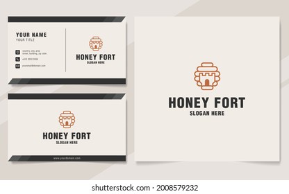 Plantilla de logotipo de Honey fort en estilo monograma