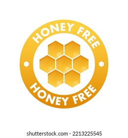 Honey free label icon, badge. Vector stock illustration.