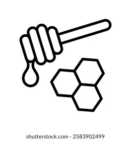 honey fresh icon line vector design illustration template in trendy style