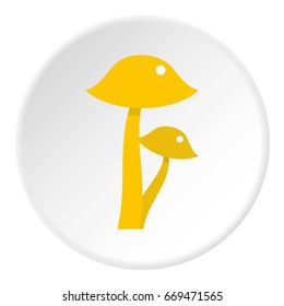 Honey fungus icon in flat circle isolated on white background vector illustration for web