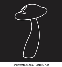 Honey fungus mushroom outline icon vector illustration for design and web isolated on black background. Mushroom vector object for labels logos and advertising