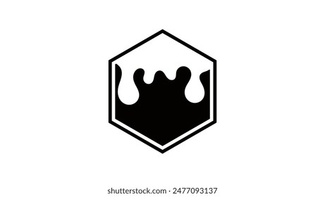 Honey geometric logo, black isolated silhouette