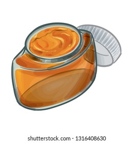 Honey In A Glass Bottle Vector Illustration