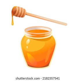 Honey Glass Jar Dripping Honey Honey Stock Vector (Royalty Free ...