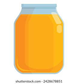 Honey glass jar icon cartoon vector. Summer food. Apiculture plant person