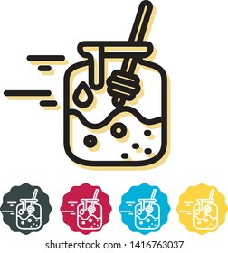 Honey in Glass Jar - Icon as EPS 10 File
