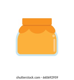 Honey glass jar vector illustration. Flat design.