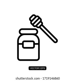 Honey Glass and Ladle icon vector illustration logo template for many purpose. Isolated on white background.