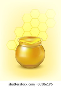 Honey in a glass vase