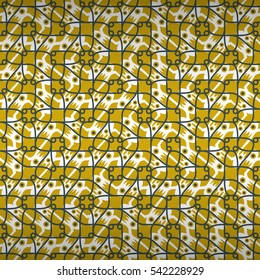 Honey gold yellow fancy seamless pattern in animalistic style. Retro texture. Clean tessellated repeatable backdrop.