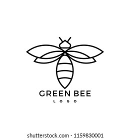 Honey green bee logo icon graphic symbol nature