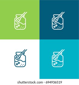 Honey green and blue material color minimal icon or logo design