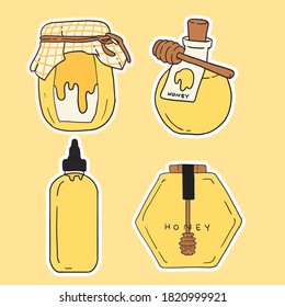 Honey are hand drawn in vector.