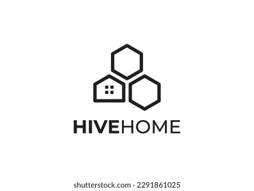 honey home logo design template. simple abstract bee icon symbol vector