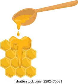honey with honeycomb and spoon