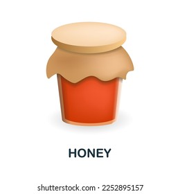 Honey icon. 3d illustration from food market collection. Creative Honey 3d icon for web design, templates, infographics and more