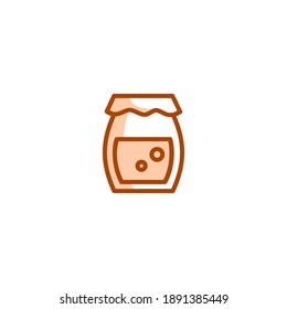 Honey icon. Bakery icon. Simple, flat, outline, brown, two tones, color.