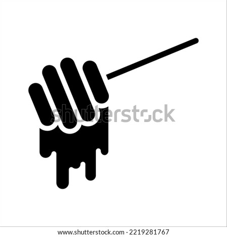 honey icon, bee on white background