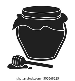 Honey icon in black style isolated on white background. Canadian Thanksgiving Day symbol stock vector illustration.