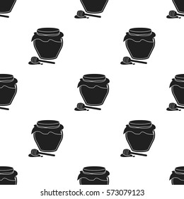 Honey icon in black style isolated on white background. Canadian Thanksgiving Day pattern stock vector illustration.