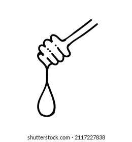 icono de miel ilustración vectorial en blanco y negro. Curso de contorno modificable.