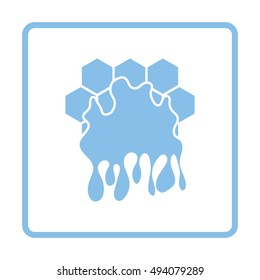 Honey icon. Blue frame design. Vector illustration.
