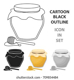 Honey icon in cartoon style isolated on white background. Canadian Thanksgiving Day symbol stock vector illustration.