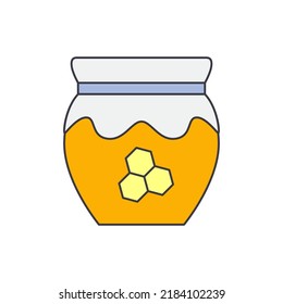 Honey icon in color, isolated on white background 