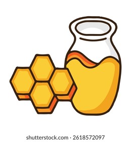 honey icon in colored style