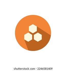 Honey Icon Design, Honeycomb, Colored, Shadow, Vector Illustration