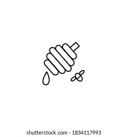 Honey icon. Farm and agriculture icon. Simple, flat, black, outline.