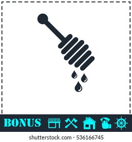 Honey icon flat. Simple vector symbol and bonus icon