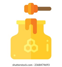 Honigsymbol im flachen Stil. Vektorgrafik, geeignet für Logo, Web, Grafikdesign, Illustration, Aufkleber, Bücher usw.
