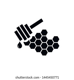 Honey icon. Flat vector illustration in black on white background. EPS 10