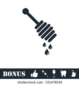 Honey icon flat. Vector illustration symbol and bonus pictogram