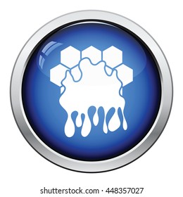 Honey icon. Glossy button design. Vector illustration.