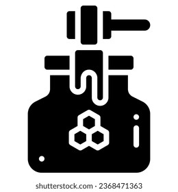 Honey icon in glyph style. Vector illustration, suitable for logo, web, graphic design, illustration, sticker, books, etc