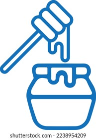 Honey icon, honey jar icon blue vector