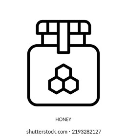 honey icon. Line Art Style Design Isolated On White Background