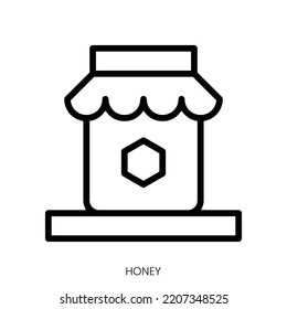 honey icon. Line Art Style Design Isolated On White Background