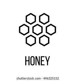 Honey icon or logo in modern line style. High quality black outline pictogram for web site design and mobile apps. Vector illustration on a white background.