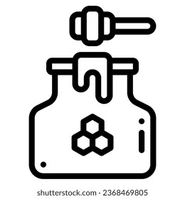 Honey icon in outline style. Vector illustration, suitable for logo, web, graphic design, illustration, sticker, books, etc