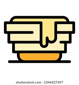 Honey icon outline vector. Bee nectar. Flower pollen color flat