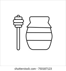 Honey icon outlined with stick
